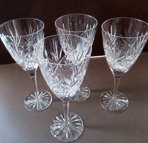 Six Large Edinburgh Crystal Large White Wine Glasses 