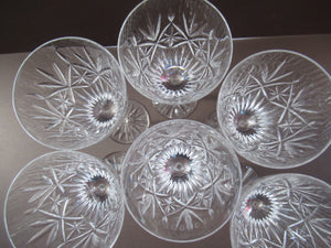 Six Large Edinburgh Crystal Large White Wine Glasses 