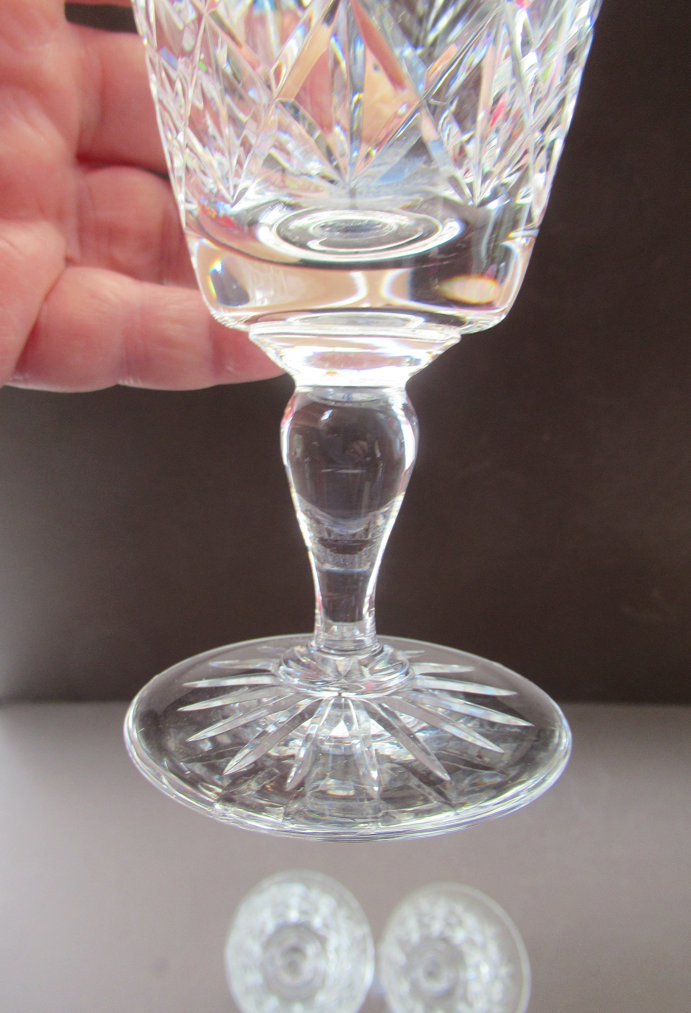 Vintage 6 Hand Cut Beautifully Etched Crystal Wine Glasses Gleneagles  Scottish