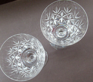 Pair of Vintage Edinburgh Crystal Glenshee White Wine Glasses 