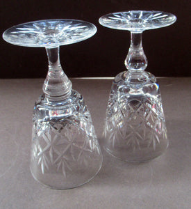 Pair of Vintage Edinburgh Crystal Glenshee White Wine Glasses 