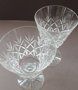 Pair of Vintage Edinburgh Crystal Glenshee White Wine Glasses 