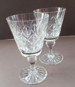 Pair of Vintage Edinburgh Crystal Glenshee White Wine Glasses 