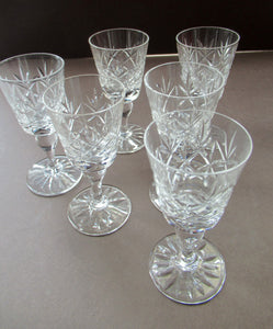 Eight Edinburgh Crystal Liqueur Glasses Glenshee 1960s