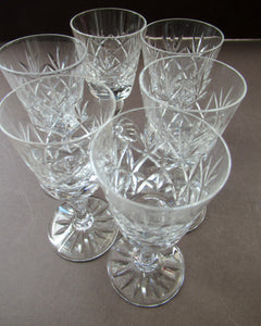 Eight Edinburgh Crystal Liqueur Glasses Glenshee 1960s