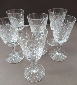 Eight Edinburgh Crystal Liqueur Glasses Glenshee 1960s