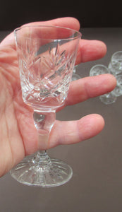 Eight Edinburgh Crystal Liqueur Glasses Glenshee 1960s