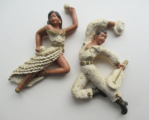 1950s American Universal Statuary Company Wall Plaques Dancing Figures