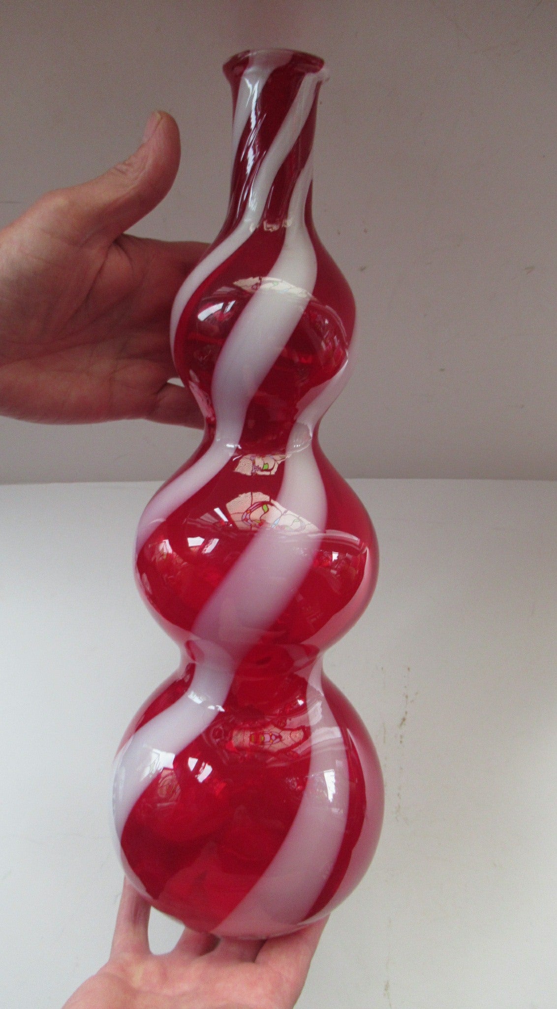 Vintage Italian Empoli Genie Bottles in the Hot Air Balloon Style in Red,  Pink, Blue, Olive, Clear & Frosted Glass 