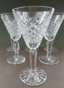 Set of Six Vintage Waterford Templemore Claret or White Wine Glasses