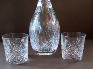 Iona Pattern Edinburgh Crystal Decanter (and two Crystal tumblers)