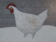 Load image into Gallery viewer, James Fairgrieve 1980s Study of a White Rooster in the Snow
