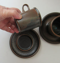 Load image into Gallery viewer, Set of Six Ruska Smaller Coffee Cups and Saucers 1960s Ulla Procope. Made in Finland
