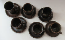 Load image into Gallery viewer, Set of Six Ruska Smaller Coffee Cups and Saucers 1960s Ulla Procope. Made in Finland
