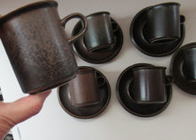 Load image into Gallery viewer, Set of Six Ruska Smaller Coffee Cups and Saucers 1960s Ulla Procope. Made in Finland
