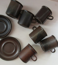 Load image into Gallery viewer, Set of Six Ruska Smaller Coffee Cups and Saucers 1960s Ulla Procope. Made in Finland
