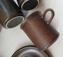 Load image into Gallery viewer, Set of Six Ruska Smaller Coffee Cups and Saucers 1960s Ulla Procope. Made in Finland
