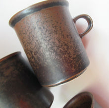 Load image into Gallery viewer, Set of Six Ruska Smaller Coffee Cups and Saucers 1960s Ulla Procope. Made in Finland
