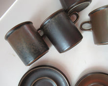 Load image into Gallery viewer, Set of Six Ruska Smaller Coffee Cups and Saucers 1960s Ulla Procope. Made in Finland
