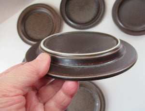 Set of Six Ruska Side Plates Ulla Procope. 1960s Made in Finland Finnish Design