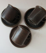 Load image into Gallery viewer, Set of Six Ruska Smaller Coffee Cups and Saucers 1960s Ulla Procope. Made in Finland
