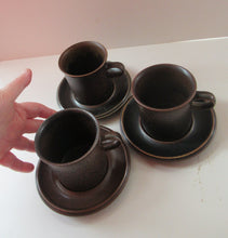 Load image into Gallery viewer, Set of Six Ruska Smaller Coffee Cups and Saucers 1960s Ulla Procope. Made in Finland
