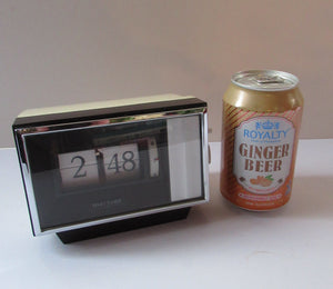 Fabulous SPACE AGE Vintage JAPANESE Flip Clock or Wind Up Alarm Clock. Rhythm No 16506