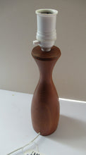 Load image into Gallery viewer, Vintage 1960s Turned Solid Teak Table Lamp
