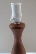 Load image into Gallery viewer, Vintage 1960s Turned Solid Teak Table Lamp
