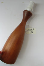 Load image into Gallery viewer, Vintage 1960s Turned Solid Teak Table Lamp
