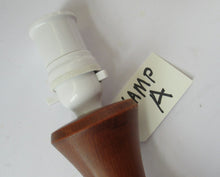 Load image into Gallery viewer, Vintage 1960s Turned Solid Teak Table Lamp
