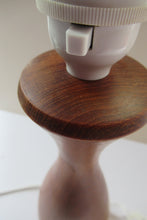 Load image into Gallery viewer, Vintage 1960s Turned Solid Teak Table Lamp
