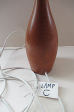 Load image into Gallery viewer, Vintage 1960s Turned Solid Teak Table Lamp
