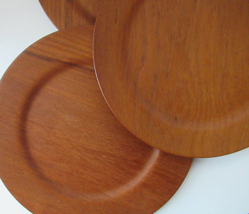 Set of Six Vintage 1960s Danish DIGSMED Danish Teak Plates