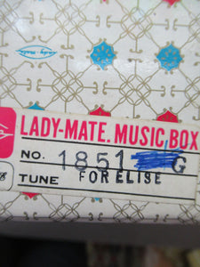 Vintage Lady-Mate Music Box Desk Top Musical Compact