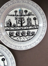 Load image into Gallery viewer, 1960s Scottish Wilson Dessert Plate Black and White Royal Worcester 10 inches 
