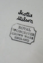 Load image into Gallery viewer, Vintage 1960s SCOTTIE WILSON Black and White Side Plate for  ROYAL WORCESTER. 8 inches
