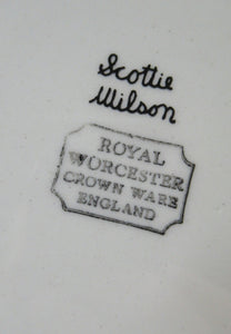 Vintage 1960s SCOTTIE WILSON Black and White Side Plate for  ROYAL WORCESTER. 8 inches