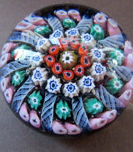 Load image into Gallery viewer, 1950s Vasart Paperweight Scottish Vintage Glass 10 Spokes and Millefiori Canes
