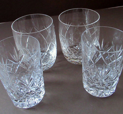 Four Vintage Edinburgh Crystal Tumblers. Scottish Glass