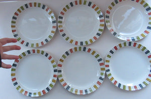 Vintage 1960s Set of Six Jessie Tait Hand Painted Mexicana Dessert Plates