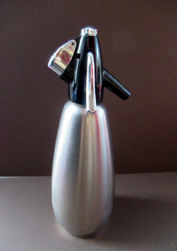 Stylish Vintage 1960s Brushed Stainless Steel SPARKLETS Soda Syphon