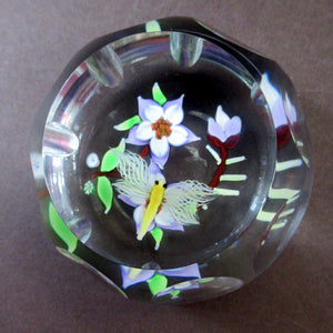 Vintage Allan Scott J Glass Jay Glass Lampwork Scottish Paperweight with Dragonfly