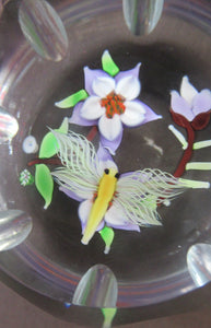 Vintage Allan Scott J Glass Jay Glass Lampwork Scottish Paperweight with Dragonfly