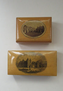 Pair of Victorian Mauchline Ware Boxes. Hollyrood Palace and Falkland Palace