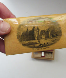 Pair of Victorian Mauchline Ware Boxes. Hollyrood Palace and Falkland Palace