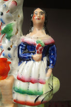 Load image into Gallery viewer, Antique Staffordshire Miniature Spill Vase. A Courting Couple Standing at a Well over a Stream
