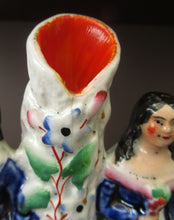 Load image into Gallery viewer, Antique Staffordshire Miniature Spill Vase. A Courting Couple Standing at a Well over a Stream
