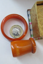 Load image into Gallery viewer, Art Deco Genuine Amber Bakelite Breakfast Set in Original Presentation Box
