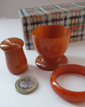 Load image into Gallery viewer, Art Deco Genuine Amber Bakelite Breakfast Set in Original Presentation Box
